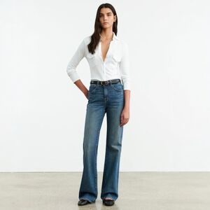 Nili Lotan 25x33.5" Celia Jean High-Rise Stretch Bootcut Flare Denim 25